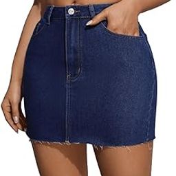 Summer Casual Fashionable Fringed Slanted Pocket Bodycon Denim Short Skirt For Women'& Girl's-image-29