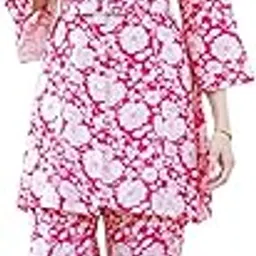 nainvish Pajama Set Women Co-Ord Set | Cotton Blend Co-Ord Set | Fancy Top & Pant Set | 2 Piece Dress For Women | Floral Printed Top & Pant Set | Full Pair Set-picture-27