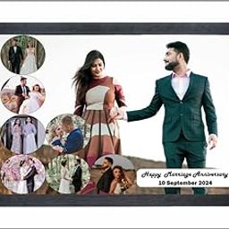 Devgifts Customized Collage Family Photo Frame, Black Wood, Wall Mounted, 25.4 x 33 cm Personalized Gift for Birthday, Love, Friendship & Family 2.1-image-1
