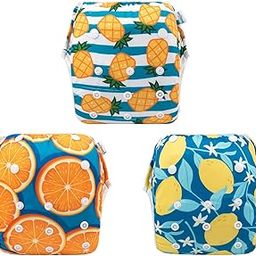 Babygoal Baby & Toddler Swim Diapers, Reusable Adjustable Washable One Size Fits 6M-3T Boy & Girl Gifts and Swimming Lessons 3 Pack 3ZSD03-IN-image-32
