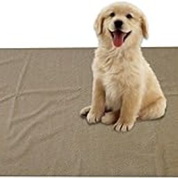 The Pets Company Waterproof Resuable Pee Pads for Puppies & Dogs | Washable, Leakproof, Quick-Dry, Non Slip Toilet Training Dry Sheet for All Pets | Large - 100 cm x 140 cm, Beige-14