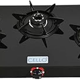 Cello Hexa Toughened Glass-Top 3 Black Aluminium Alloy Burner LPG Gas Stove | Black | Spill Proof | Ergonomic Knobs | Six Prone Pan Support | Pin Brass Burners | 1 Year Warranty-image-65