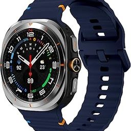 Quick Release Soft Silicone Strap Compatible with Samsung Galaxy Watch Ultra, Adjustable Waving Stitching Straps for Galaxy Watch Ultra 47mm, Waterproof Sport Wristband-image-81