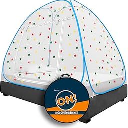 KOLAR Supreme On Single Bed Mosquito Net, Single Bed [4 Feet X 6 Feet] Premium Machardani with 30 Pair of Stars, Strong and Durable, 30 GSM, Tent Type, Foldable, Corrosion Resistant (Single Bed, Blue)-image-11