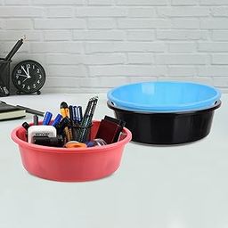 Homestic Pack of 3 Desk Organizer | Stationery Organizer | Multipurpose Organizer | Office Supplies for Pen-Pencil-Staplers | Desktop Organizer | 6 LTR | Black & Sky Blue & Pink-image-15
