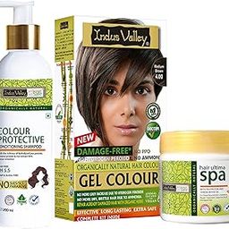INDUS VALLEY Hair Color Trial Pack | Medium Brown With Colour Protection Shampoo (200 ml) + Hair Ultima Spa (175 ml)-image-25