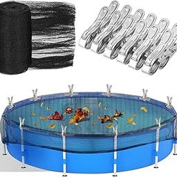 YEXEXINM 20 Feet Round Leaf Net Cover for above Ground Pool, Winter Cover Mesh Cover with 12 Pcs Large Metal Clips，Pool Safety Net Fits 18FT above Ground Pools, Keeps Leaves Out of Your Pool-picture-13