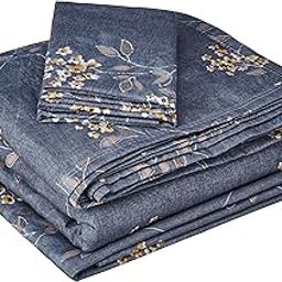amazon basics EW Bed in A Bag | 1 Comforter | 1 Bedsheet | 2 Pillow Covers | (Blue)-image-27
