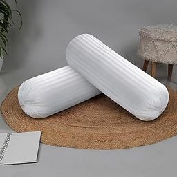 JBTC Microfibre Round Bolster Cover Bed/Sofa/Diwan Pillow | Light, Soft & Fluffy for Neck & Back Support | Washable Breathable, Durable | Size 16x32 Inch - Big Round Bolster Cover | Set of 2 |-image-44