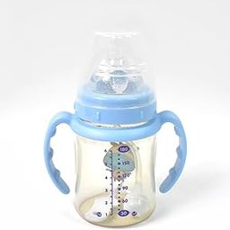 Drumstone (𝐋𝐢𝐦𝐢𝐭𝐞𝐝-𝐓𝐢𝐦𝐞 𝐁𝐨𝐧𝐮𝐬 𝟓-𝐘𝐞𝐚𝐫 𝐂𝐨𝐯𝐞𝐫𝐚𝐠𝐞) Plastic Baby Feeding Bottle with Handles, Straw & Cleaning Brush | 180 ML Spill-Proof Sipper for Toddlers | BPA-Free 1 Pc-image-11