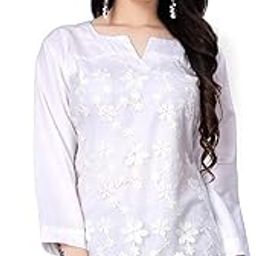 Women's Cotton Fancy Top (White)-image-63