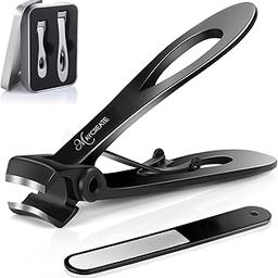 MAYCREATE® Nail Cutter for Men Toe Nail Cutter for Thick Nails Cutting Clipper Trimmer for Women Wide-Opening Sharp Jaws Stainless Steel Large Nail Clippers Set with Nail File-44