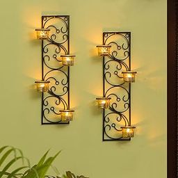 ExclusiveLane 'Green Enclosure' Handcrafted Birdcage Table & Hanging Tea Light Candle Holder in Iron - Votive Tealight Holder Candle Stand Candle Holder for Home Décor Decorative Items in Living Room-image-64