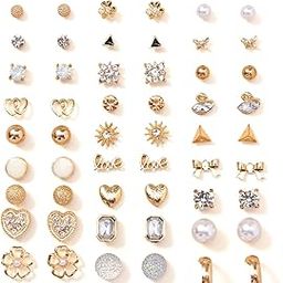 30 Pairs Earrings Combo Set Latest Stylish Crystal Pearl Earrings for Women and Girls (14784er)-17