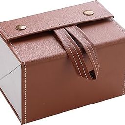 Kuber Industries 4 Slots Sunglasses Organizer | Hanging And Foldable Eyeglasses Case | Eyewear Display Containers For Women And Men | PU Leather Goggles Organizer Box Case | Brown-picture-15