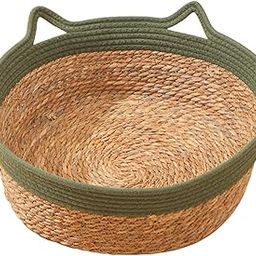 CALANDIS® Cat Bed Basket Cool Cat Scratcher Durable Weaving Pet Cat Bed for Cats Puppy Green 35cmx13cm | Pet Supplies | Cat Supplies | Beds-image-71