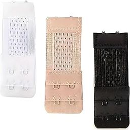 ™ Women’s Bra Extender, 2-Hook Strap, Comfortable & Stretchy, 3-Piece Pack (1 Each: Black, White, Nude)-13