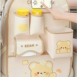SPITEN 2 in 1 Rear Seat Car Organiser for Kids – Cartoon Style Backseat Storage Bag with Tissue Box Holder, Toy | Snack Storage Pockets – Universal Fit-image-80