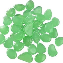 ATORSE 50Pcs Luminous Stones Pebbles Decorative Decor Glow in The Dark Rocks Green-image-93