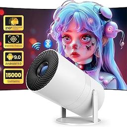 Portable WiFi 6 & Bluetooth Mini Projector - 180° Rotation, Full HD 1080P, 200” Max Display, Outdoor Movie Projector, Compatible with Smartphone, TV Stick, Laptop, PS4, HDMI, USB-32