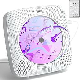 CD Player with Speakers CD Players for Home: Desktop Wall CD Player Bluetooth Portable Kegaudio with Dust Cover LCD Screen Display FM Radio USB AUX Jack Remote Control-image-98