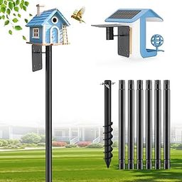 cogardenshower Bird House Pole for Outdoors – Heavy Duty Anti-Wobble Ground Anchor Mount,88" Adjustable Birdhouse Pole Stand, Bird Buddy Mounting Pole for Bluebird,Smart Bird Feeder & Weather Station-image-43