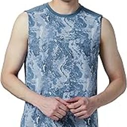 Men's Slim Fit Crew Neck Printed Gym Vest with Quick Dry, Anti Microbial Properties for Running, Gym & Sports-picture-20
