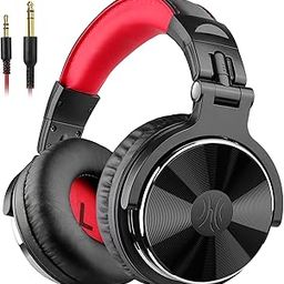 OneOdio Pro-10 Over Ear Headphone, Wired Bass Headsets with 50mm Driver, Foldable Lightweight Headphones with Shareport and Mic for Recording Monitoring Podcast Guitar PC TV (red)-16