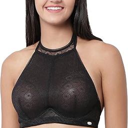 Women's Everyday Fashion Bra - Full Support, Non-Padded, Wired, Full Coverage, Halter Neck and Lace Detailing-picture-1
