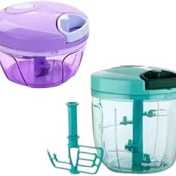 450ml and 1000ml Handy Pro Chopper Combo, Stainless Blades, Quick Vegetable Fruits Cutting, Compact Kitchen Food Processor-image-32