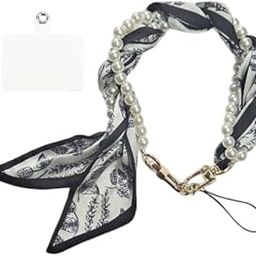 MOCA Womens Girls Chic Pearl Scarf Hand Strap for Mobile, Wristlet Lanyard Charms for Phone, Purse, Bag Handle Wrap, Stylish Hanging Keychian for Women’s Bag Phone Charm Accessory-picture-32