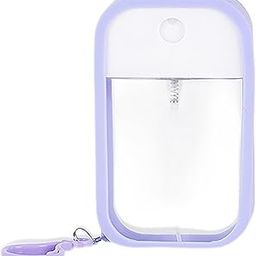 House of Quirk Portable Card Spray Bottle, 38ML Refillable Perfume Bottle Portable Moisturizing Sprayer Box with Hook, Empty for Alcohol Hand Sanitizer Fragrance Cosmetic (Purple)-image-13