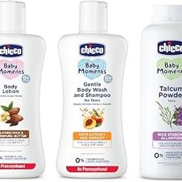 Chicco Baby Lotion 200ml,Baby Body wash 200ml, Baby Powder 150ml Combo Pack-image-79