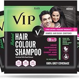 VIP Hair Colour Shampoo Pack (Black, 40 ml (Pack of 3))-image-69