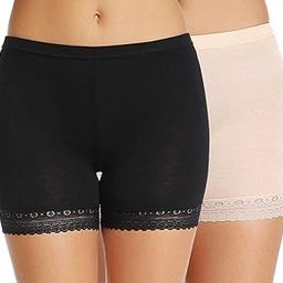 Women's/Girl's Cotton Lycra Shorts With Lace Trim Cycling Shorts/Safety Shorts/Under Skirt Shorts/Night Shorts, Free Size, (Pack Of 2)-image-81