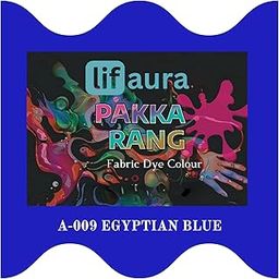 Lifaura Pakka Rang Fabric Dye Colour Natural dye for Fabric Pack of 5 Sachets (5g Each 25g Pack) ShadeA-09: Egyptian Blue (Same Color), Prokart Lifaura Pakka Rang-picture-14