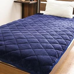 System K Bedding Pad, Fluffy and Smooth Bedding, Advanced Flannel Fabric, Extremely Comfortable Sleep, Antibacterial, Odor Resistant, Comfortable Sleep, Can Be Used All Year, Washable, Wide King, Navy-29