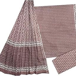 Women's Cotton Suit Salwar Dupatta Unstitched Dress Material Hand Block Printed Jaipuri Free Size g-image-18