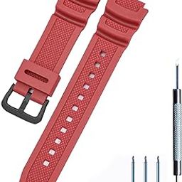 Lijinlan Men's Resin Replacement Watch Band for Casio AE-1000W AE-1200 AE-1300 AEQ-110W AQ-S800W MRW-200H SGW-300H SGW-400H W-216H W-218H W-735H Waterproof Watch Strap-image-76