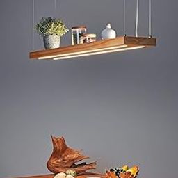 Artica Modern Pine Wood Pendant Lamp with LED Strip | Up & Down Light Hanging Ceiling Lamp for Dining, Kitchen, Living Room, Restaurant, Resort & Farmhouse-13