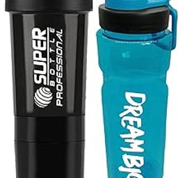 TRUE INDIAN Shaker and Sipper Bottle for Gym|BPA-Free and 100% Leak-Proof Protein Shaker Bottle with 2 Extra Storage Compartment (Pack of 2|Shaker Bottle + Sipper Bottle) (Purple)-image-50