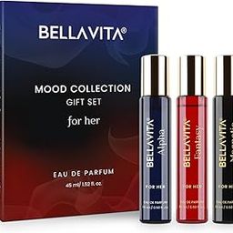 BELLAVITA Mood Collection Gift Set 3x15ML | Long Lasting EDP Perfume for Woman | Alpha, Fantasy & Magnetic | Pink Pepper, Jasmine and Moss | Fruity, Floral Premium Fragrance for Women-2