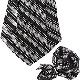The Trend Setter Striped Black Cravat & Pocket Square set-image-44