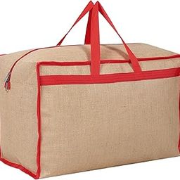 DOUBLE R BAGS Jute Heavy Duty Extra Large Storage Bag, Moving Bag Tote, Blanket Clothes Organizer, Comforter, Bedroom Closet, Dorm Room Essentials, Supplies, Storage, Strong Materials (1), Grey-image-10