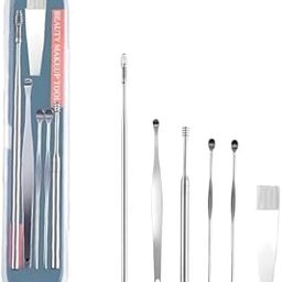 Gambit Ear Cleaning Tool,Ear Wax Remover Stainless Steel Tool kit, Reusable Ear Cleaner Buds,Ear Cleaner Gadgets Home, Spring Ear Pick, Wax Remover for Ears with Case(5pc)-image-74