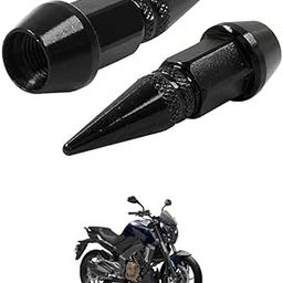 LOVMOTO Universal Spiked Valve Caps,Aluminum Alloy Dustproof and Waterproof Tire Valve Stem Caps, Suitable for Cars, Trucks and Motorcycles (2PCS Black) Comfortable with Domi-NAR-image-63