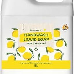 RKM Lemon Hand Wash gel | Gylcrein based |Moisturiser & germs cleaner 5L Refill Pack-image-68