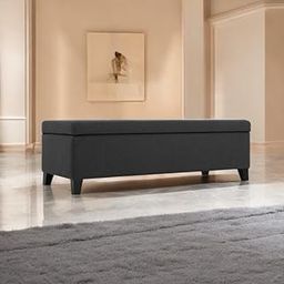 TIMBERNEST_-"Stylish Ottoman Bench with Storage - Upholstered Entryway Bench, Multi-Functional Footrest for Living Room, Modern Decorative Furniture,Perfect for Bedrooms. (Grey)-image-34