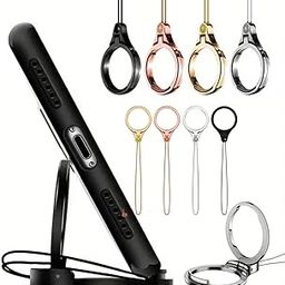 2Pcs Zinc Metal Finger Ring Lanyard for Mobile, Finger Grip for Phone, Phones Hanging Thread Strap Anti-Slip Ideal for Cameras Keys Pen Drive Electronics Accessories, Phone Case Holder-15