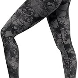 Tie-Dye Print Seamless Leggings for Women High Waist Yoga Pants, Scrunch Butt Lifting Elastic Tights-image-67